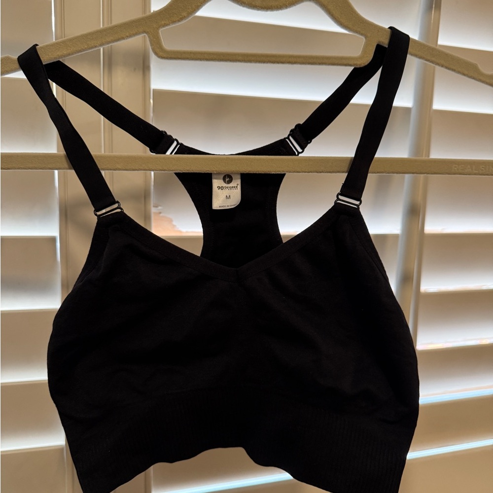 90 Degree By Reflex Black Sports Bra